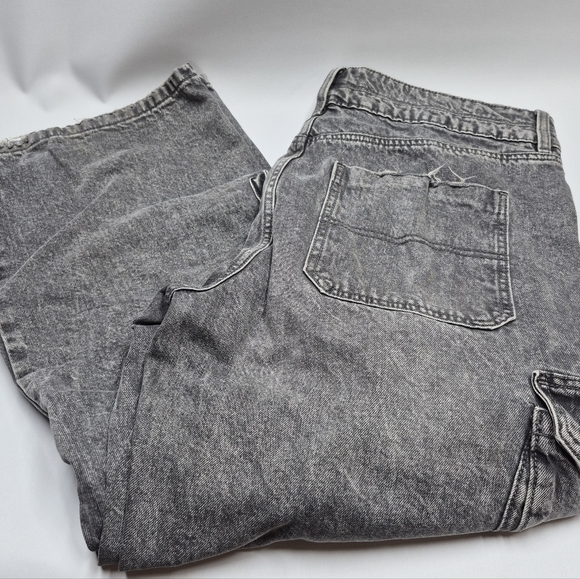 Garage Denim Women's Gray Cargo Jeans Wide Leg Size 13 31Casual Y2K - Picture 14 of 16